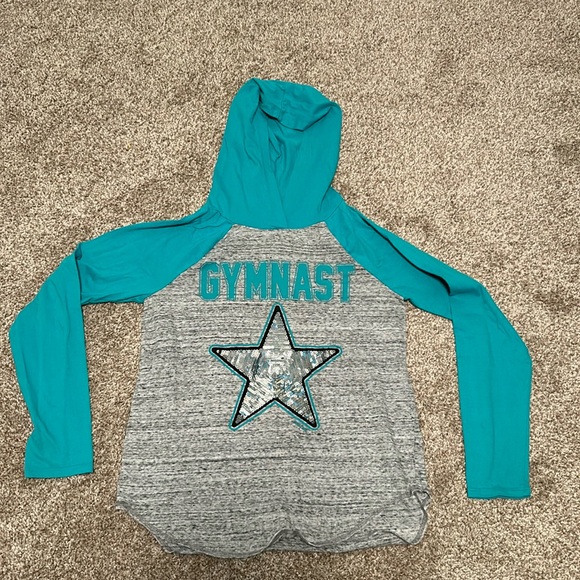 👧Girls 14/16 Long Sleeve Active Shirt, Hoody. Justice. - Picture 1 of 6